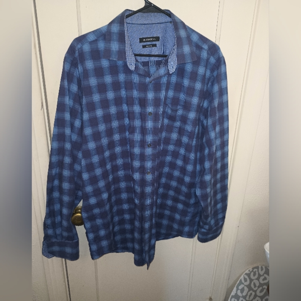 Bugatchi Men’s Classic Fit Shirt Size L Flip Cuff Button Up